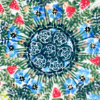 7.5” Plate.  Hand crafted Polish pottery stoneware: UNIKAT Strawberry Fields
