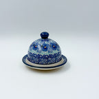 4" Butter Dish Handcrafted in Poland: UNIKAT Deep Winter Design