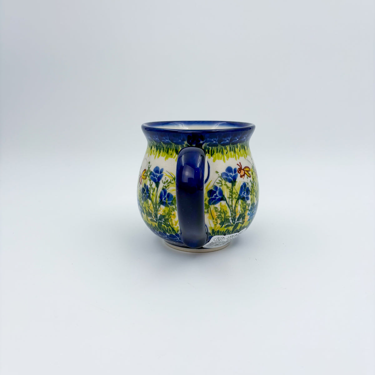 10 oz Bubble Mug. Handcrafted Polish pottery stoneware:  UNIKAT Bluebell Meadow