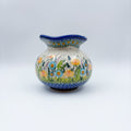 Kula Vase 5.5”.  Handmade Polish pottery.  UNIKAT Wildflower Meadow