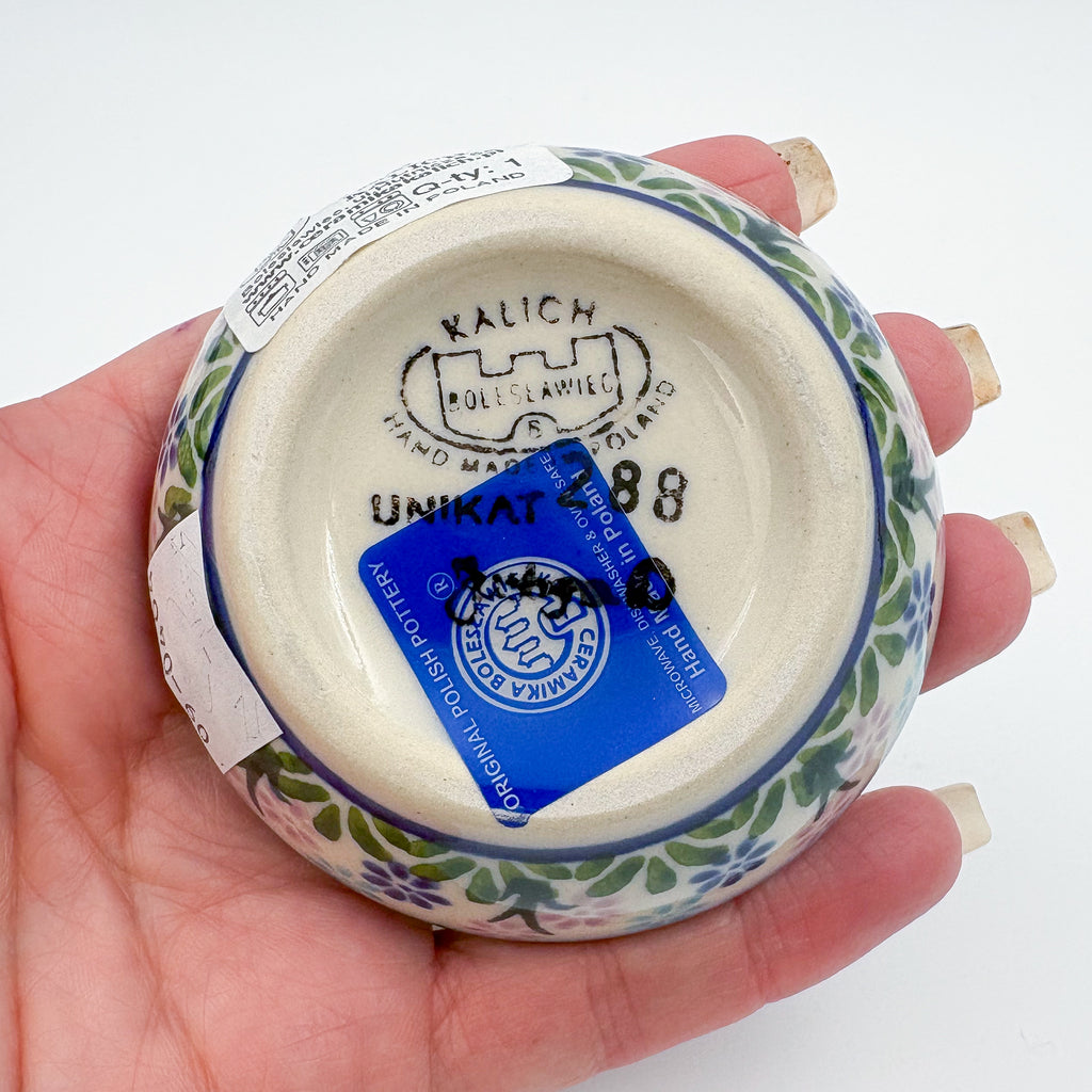 Small Set 3 stacking Bowls.  Hand crafted Polish pottery stoneware:  UNIKAT Blueberry Design