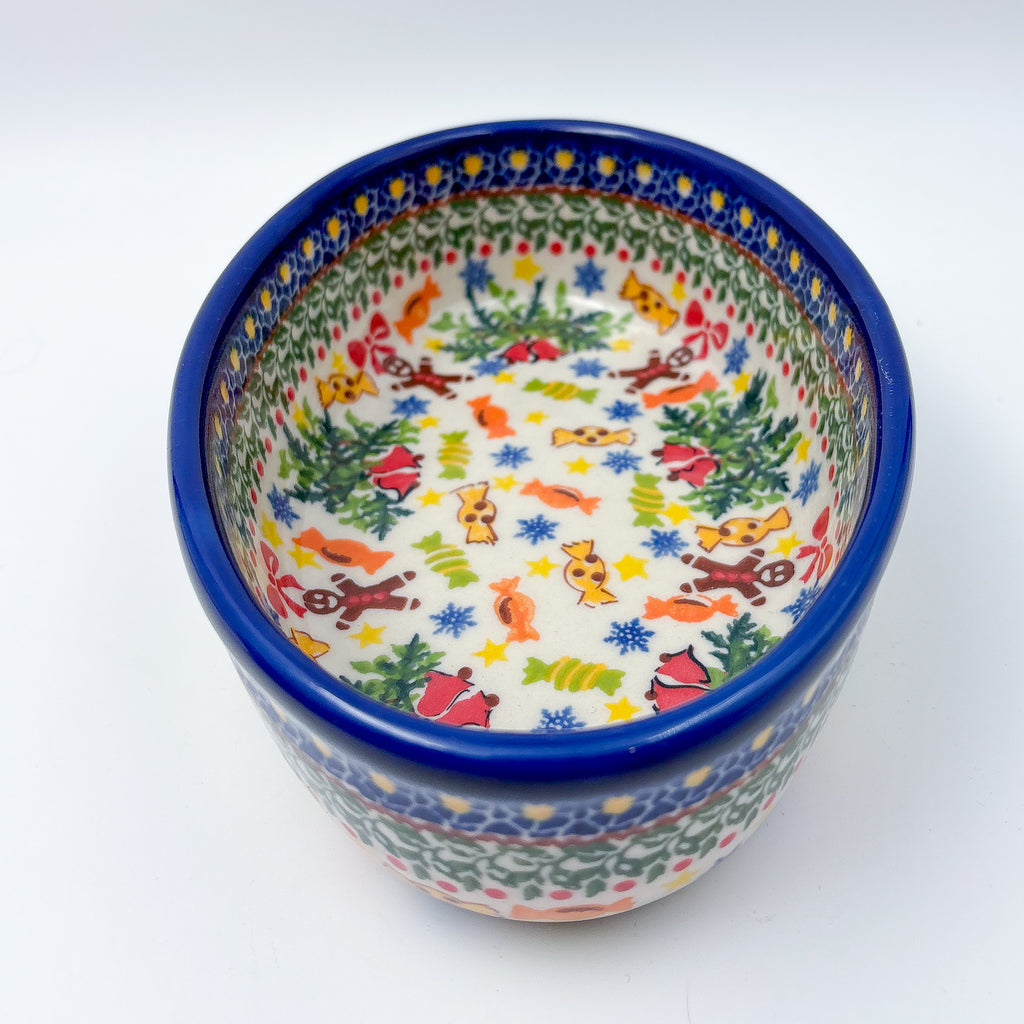 7.5” Mirek Oval Baker.  Handmade in Poland.  UNIKAT Candy Heaven Design