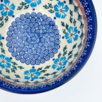 Close-up of spiral center medallion on Blue Cornflower deep bowl