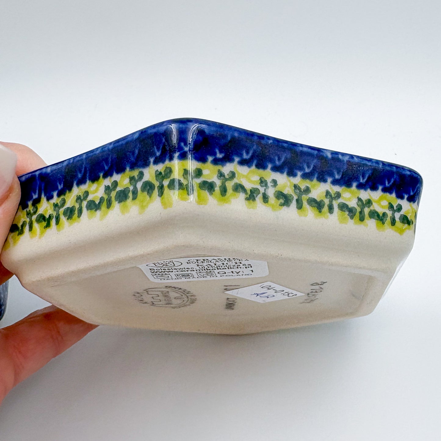 5” Flower Pot.  Handmade Polish pottery.  UNIKAT Tulip Fields