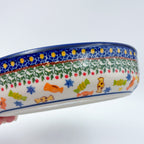 7.5” Mirek Oval Baker.  Handmade in Poland.  UNIKAT Candy Heaven Design