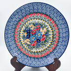 10” Plate.  Hand crafted Polish pottery stoneware: UNIKAT Poppy Dots Design.