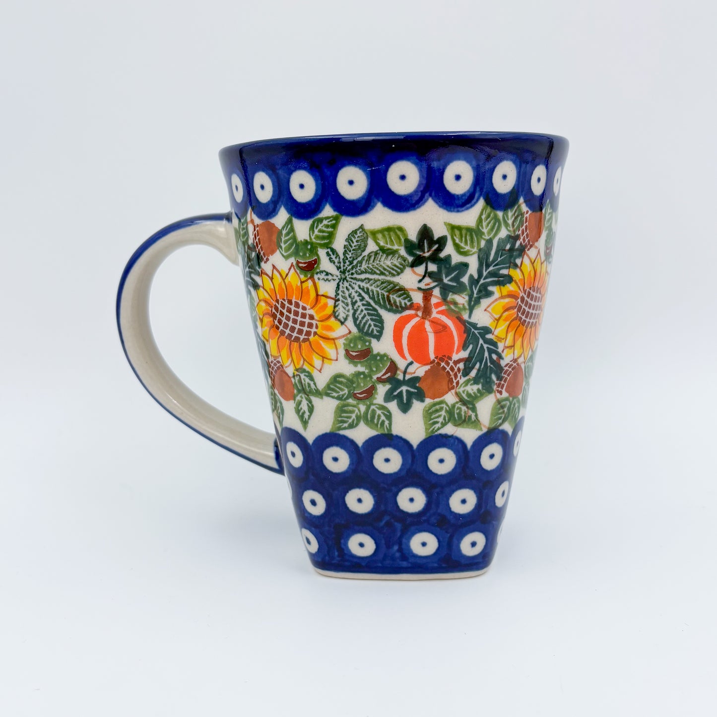 Mug XL 18oz. Handcrafted Polish pottery stoneware:  UNIKAT Sunflower Meadow