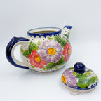 47 oz Teapot Kubus Handcrafted Pottery in Poland.  UNIKAT Monarch Design