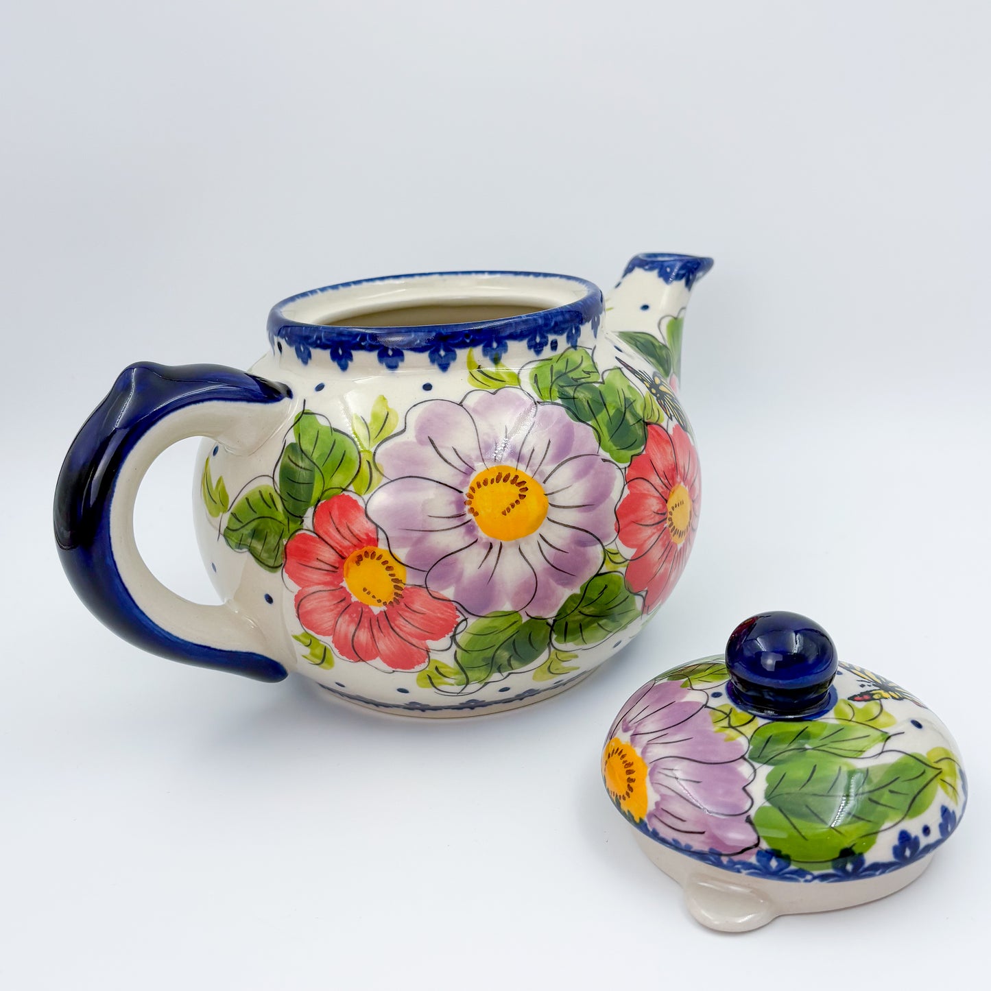 47 oz Teapot Kubus Handcrafted Potery in Poland.  Monarch Design