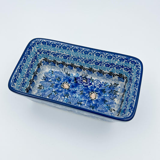 Mini Loaf Pan handmade in Poland.  UNIKAT Fields of Blue design