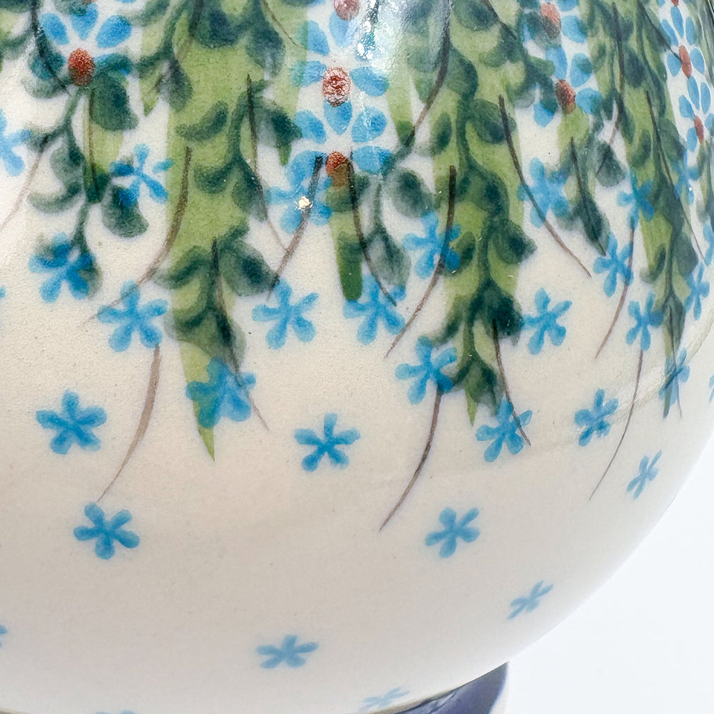 37 oz. Pitcher.  Hand painted Polish pottery stoneware UNIKAT Whispering Ferns