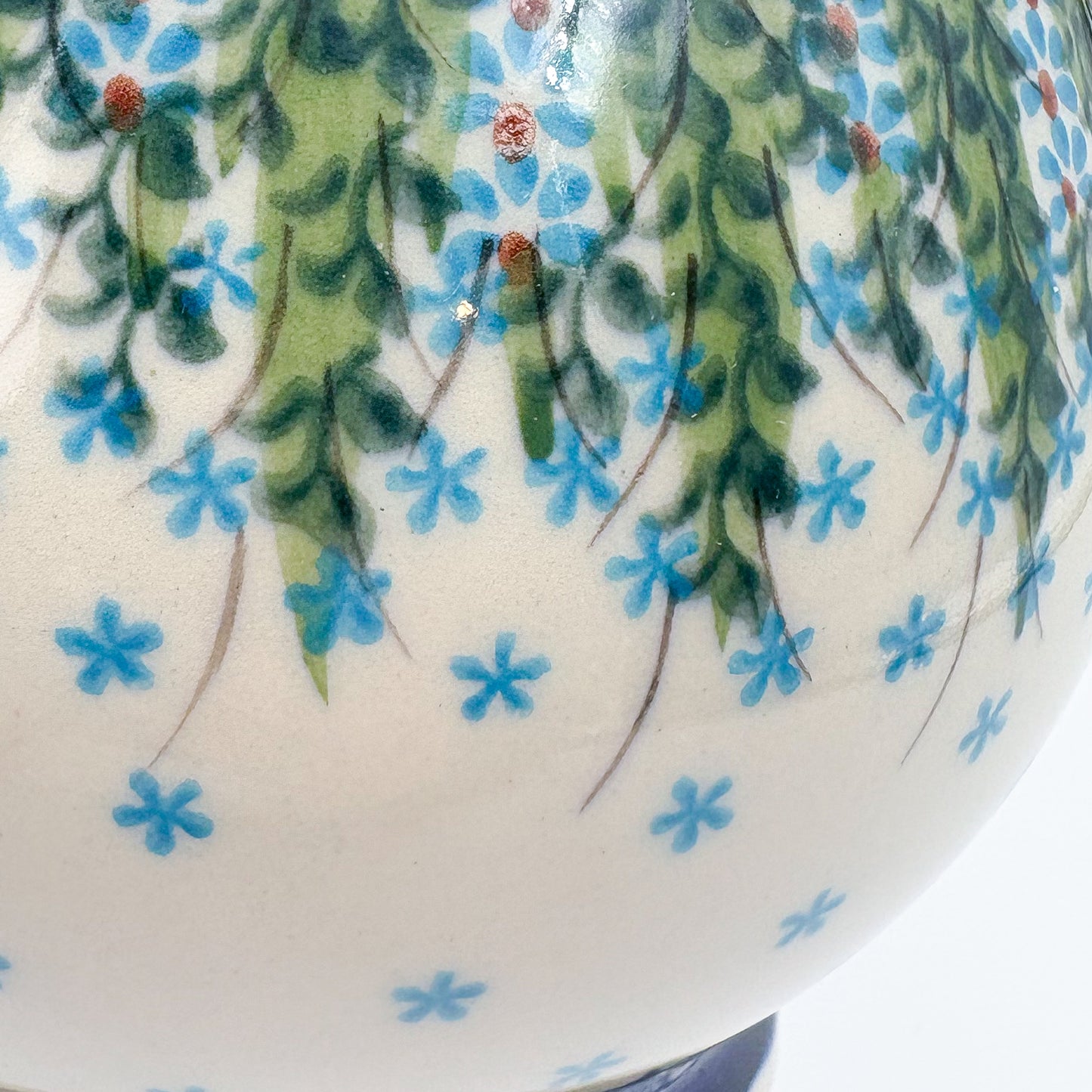 37 oz. Pitcher.  Hand painted Polish pottery stoneware UNIKAT Whispering Ferns