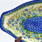13" Oval Boat with Handles handmade in Poland. UNIKAT Bluebell Meadow Design