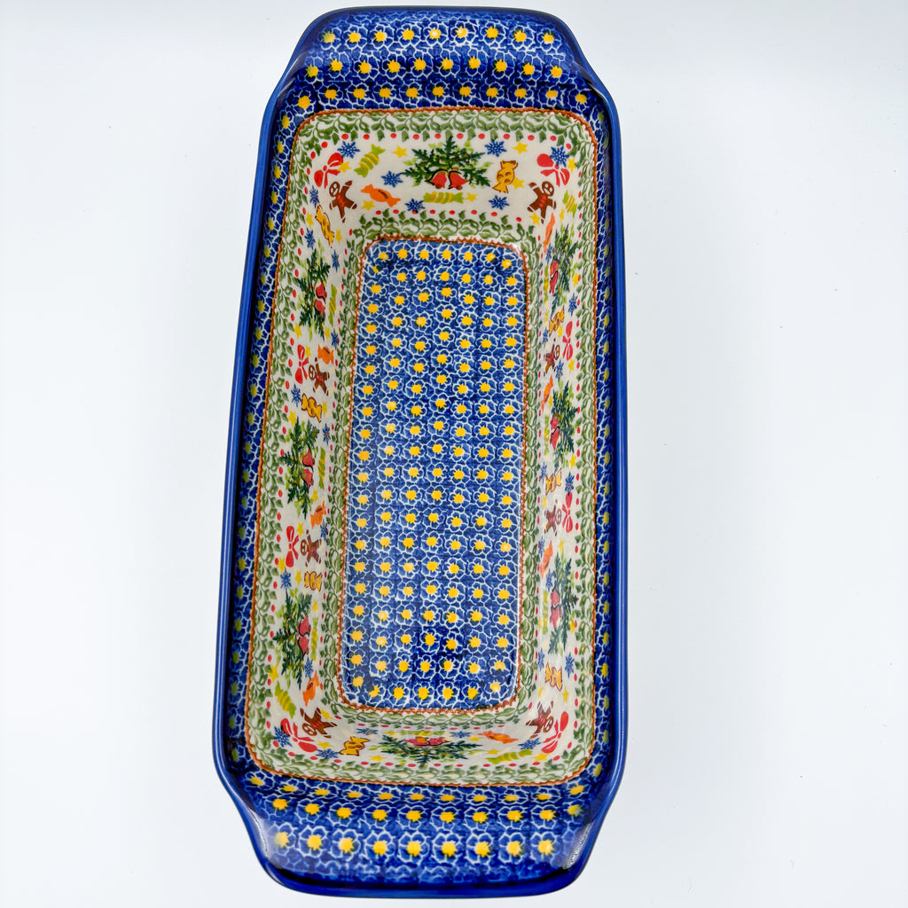 13” Meatloaf/Bread Baker Handmade in Poland.  UNIKAT Candy Heaven Design