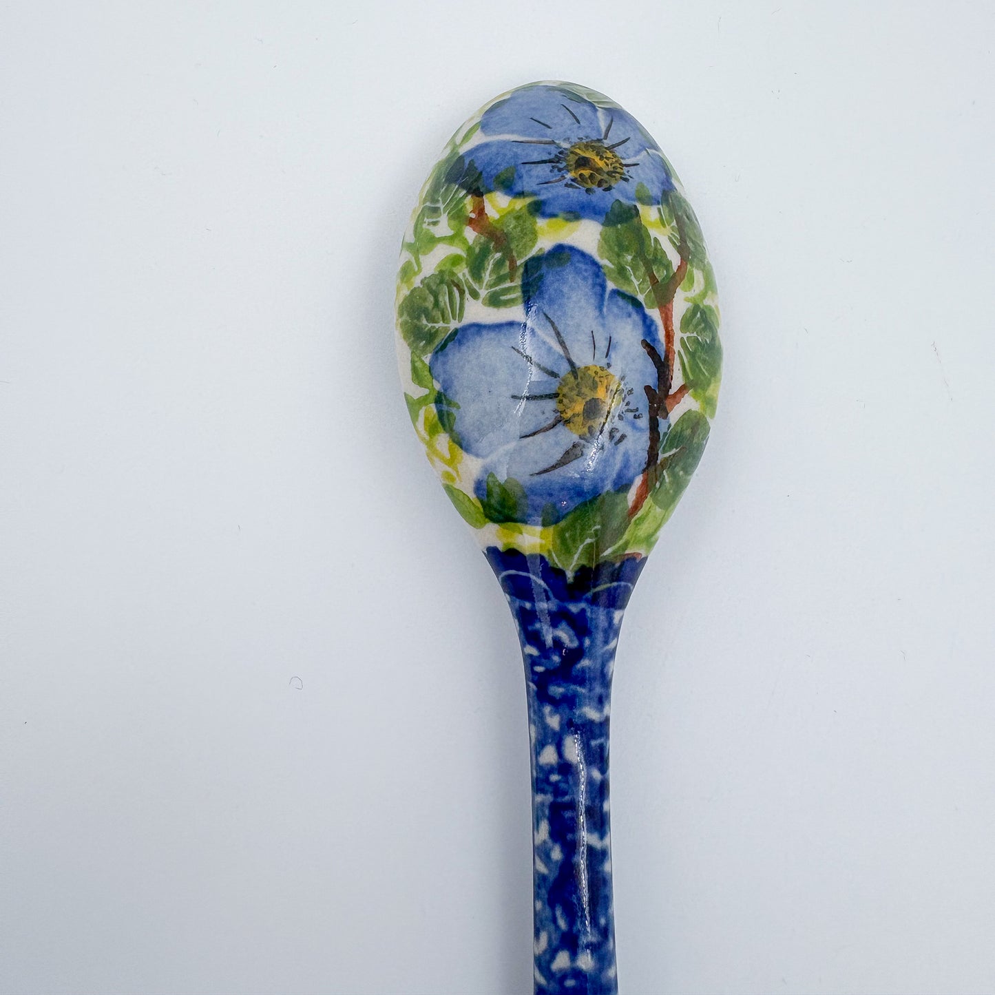 Spoon Lg 8”.  Handmade Polish pottery.