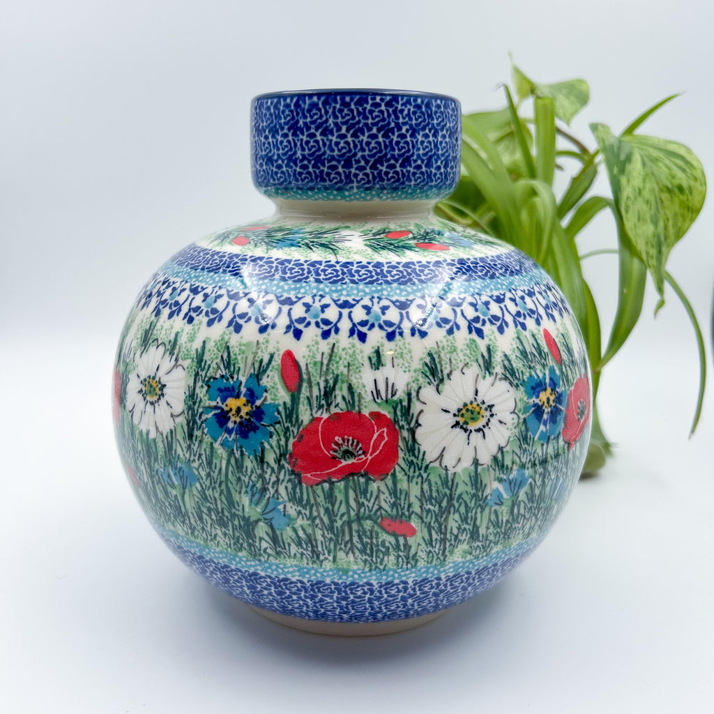  7” vase with floral design Polish fields 