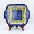 9” Lasagna Baker Handmade in Poland.  UNIKAT Wildflower Meadow Design