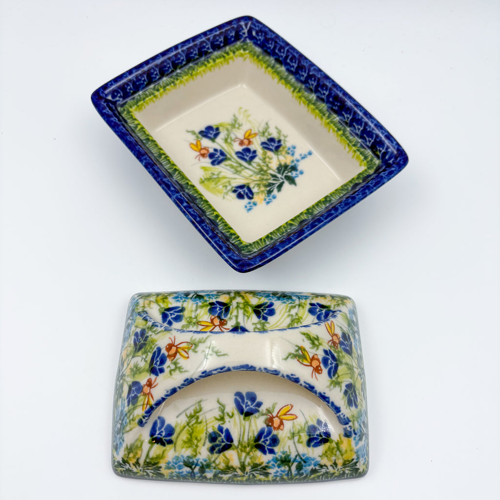 Butter Dish Deep: UNIKAT Bluebell Meadow