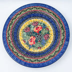 9”  Pasta Bowl.  Hand crafted Polish pottery stoneware: UNIKAT Copper Rose Meadow Design