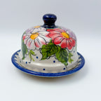 Round Butter/Cheese Covered Dish: UNIKAT Monarch Pattern