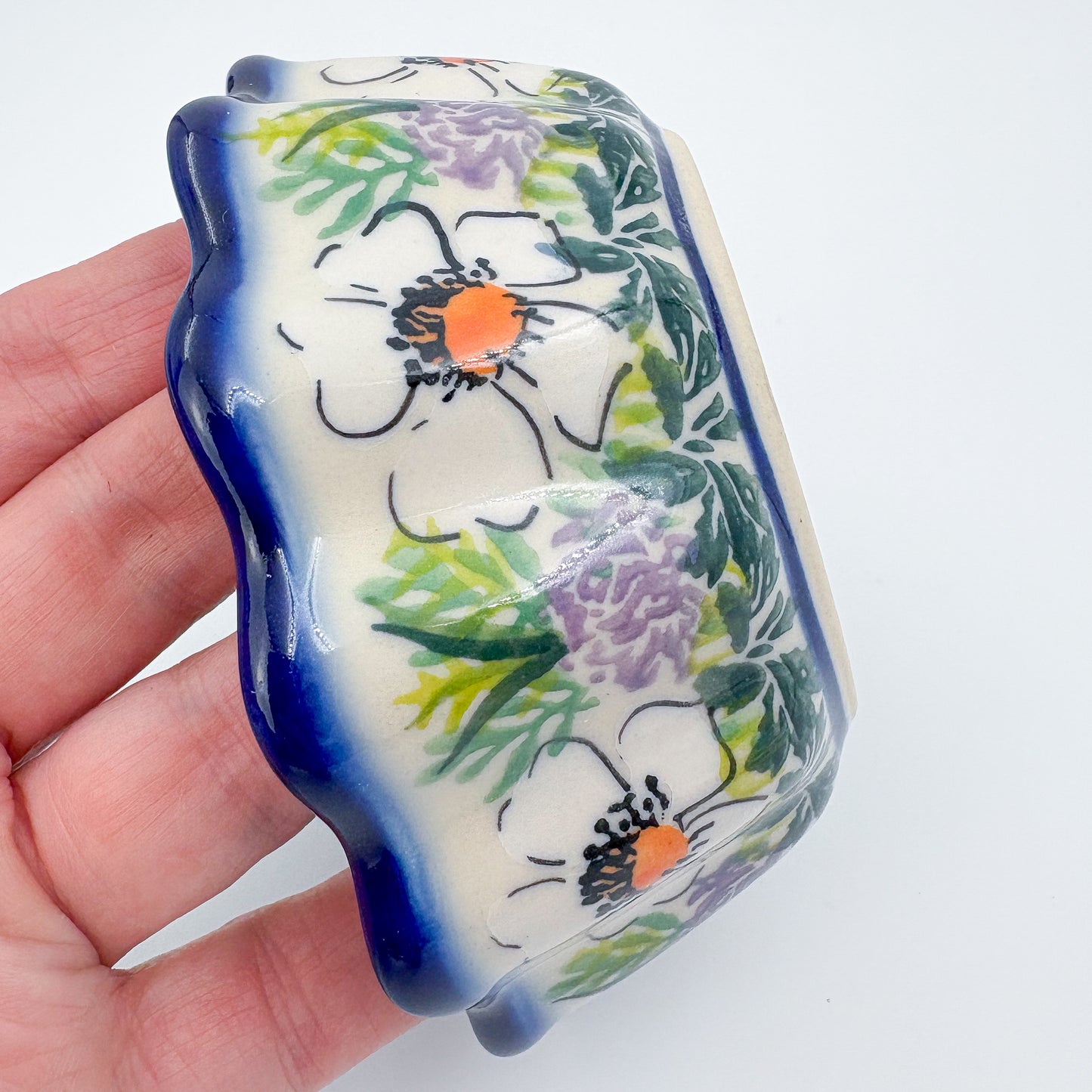 4” Small Babka Bowl.  Hand crafted Polish pottery stoneware:  Primrose Design