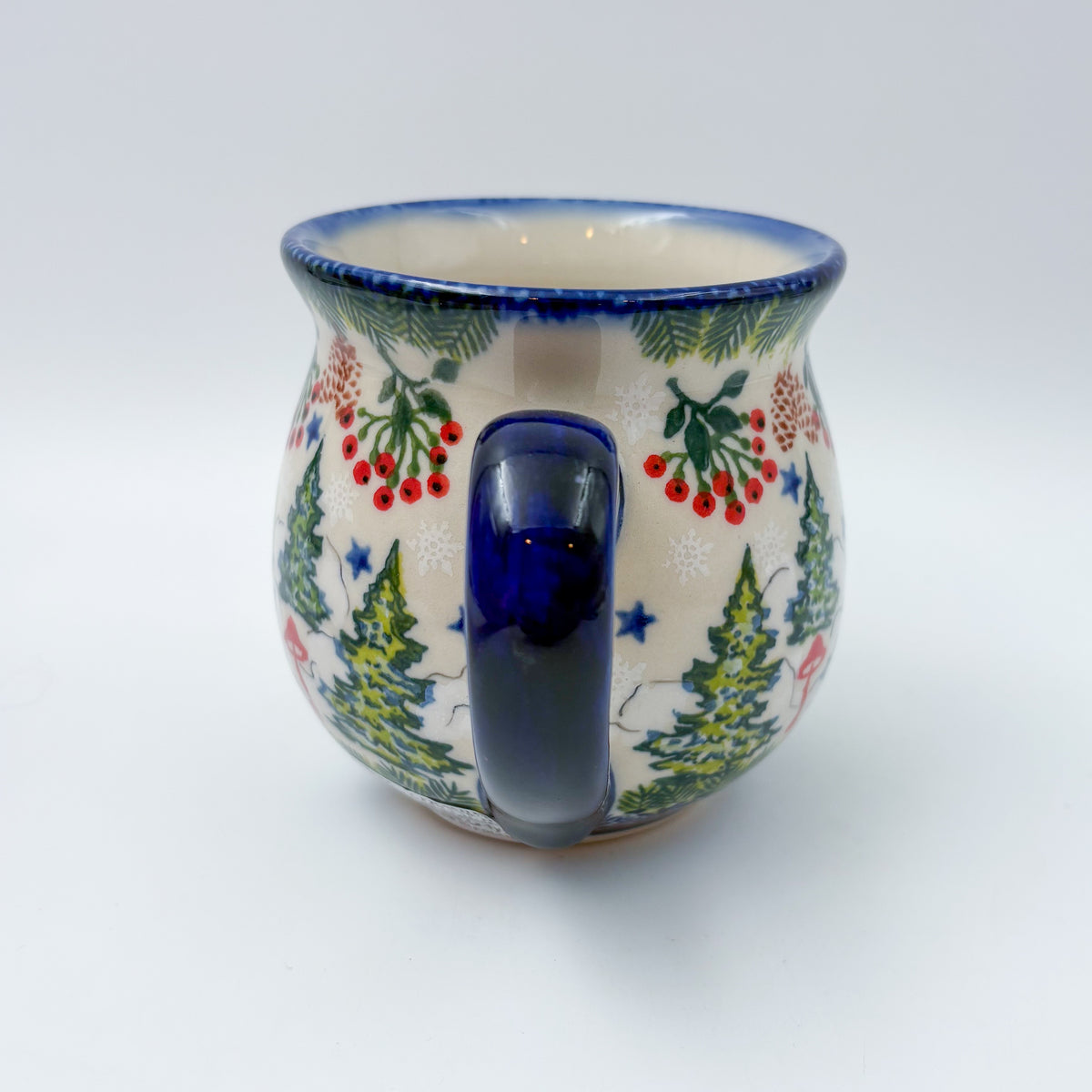 10 oz Bubble Mug. Handcrafted Polish pottery stoneware:  UNIKAT Gingerbread Cottage