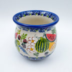 10 oz Bubble Mug. Handcrafted Polish pottery stoneware:  UNIKAT Fruit Basket