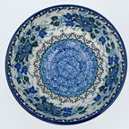 5” Pedestal Bowl.  Hand crafted Polish pottery stoneware: UNIKAT Rhapsody in Blue Design