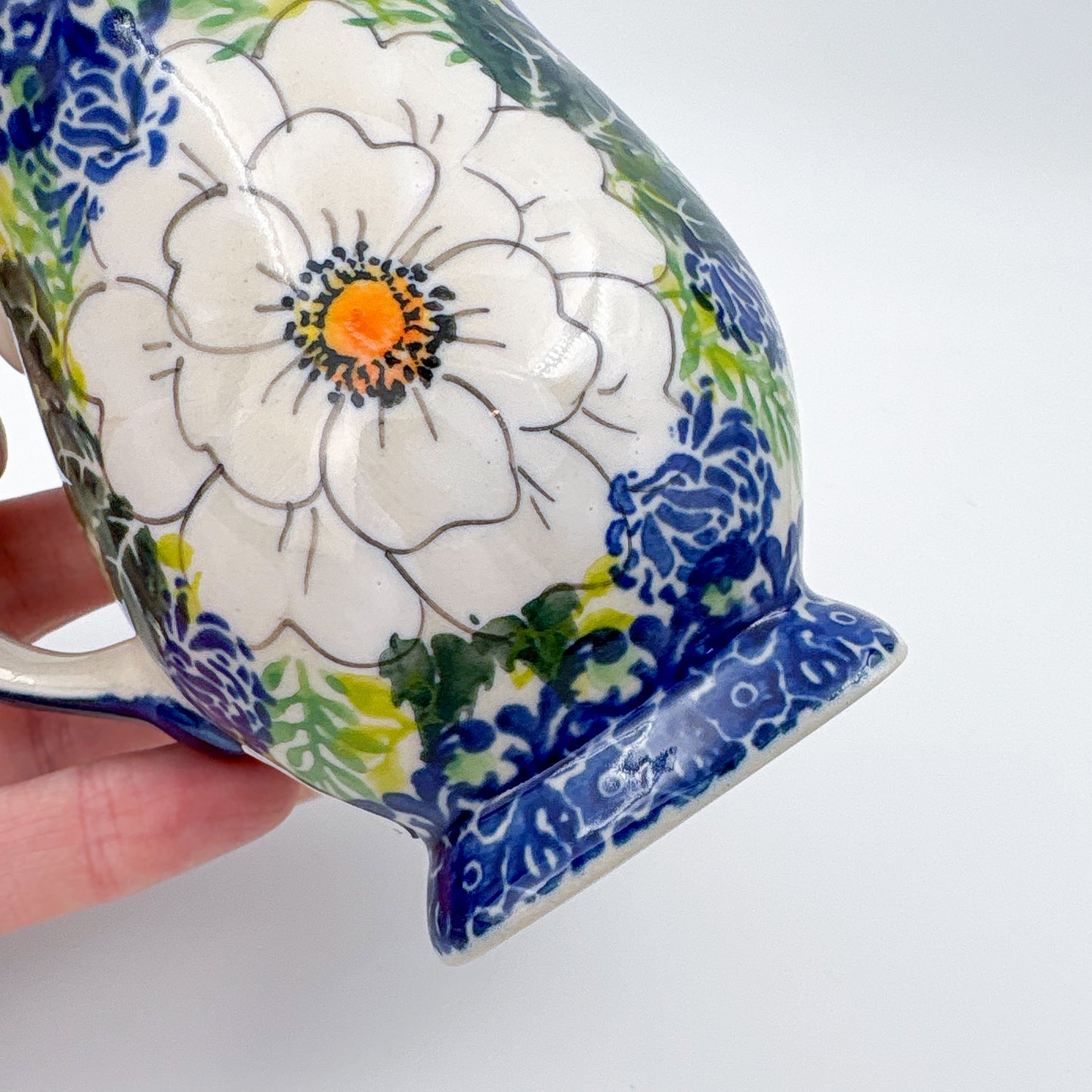 Tulip Mug 10oz. Handcrafted Polish pottery stoneware:  UNIKAT Wild Rose