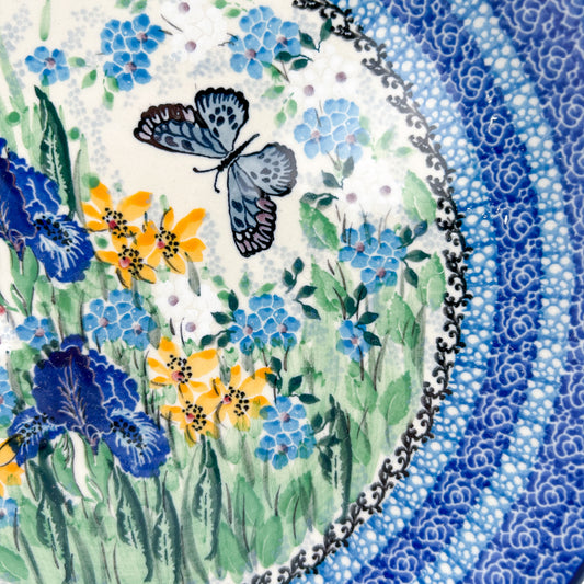 10.5” Plate.  Hand crafted Polish pottery stoneware: UNIKAT Sweet Nectar Design