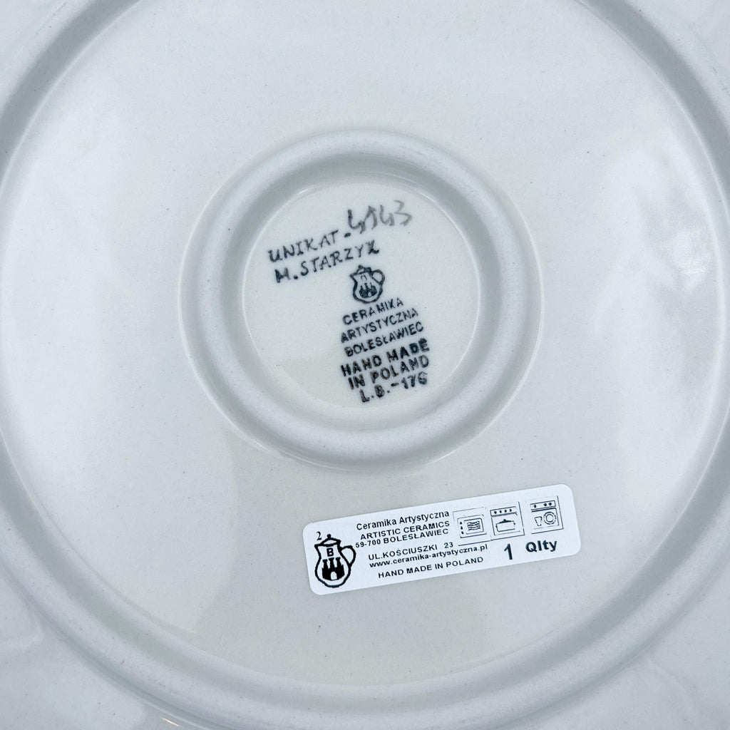 UNIKAT Deep Winter plate, bottom stamp signed M. Starzyk Ceramika Artystyczna Boleslawiec Unikat