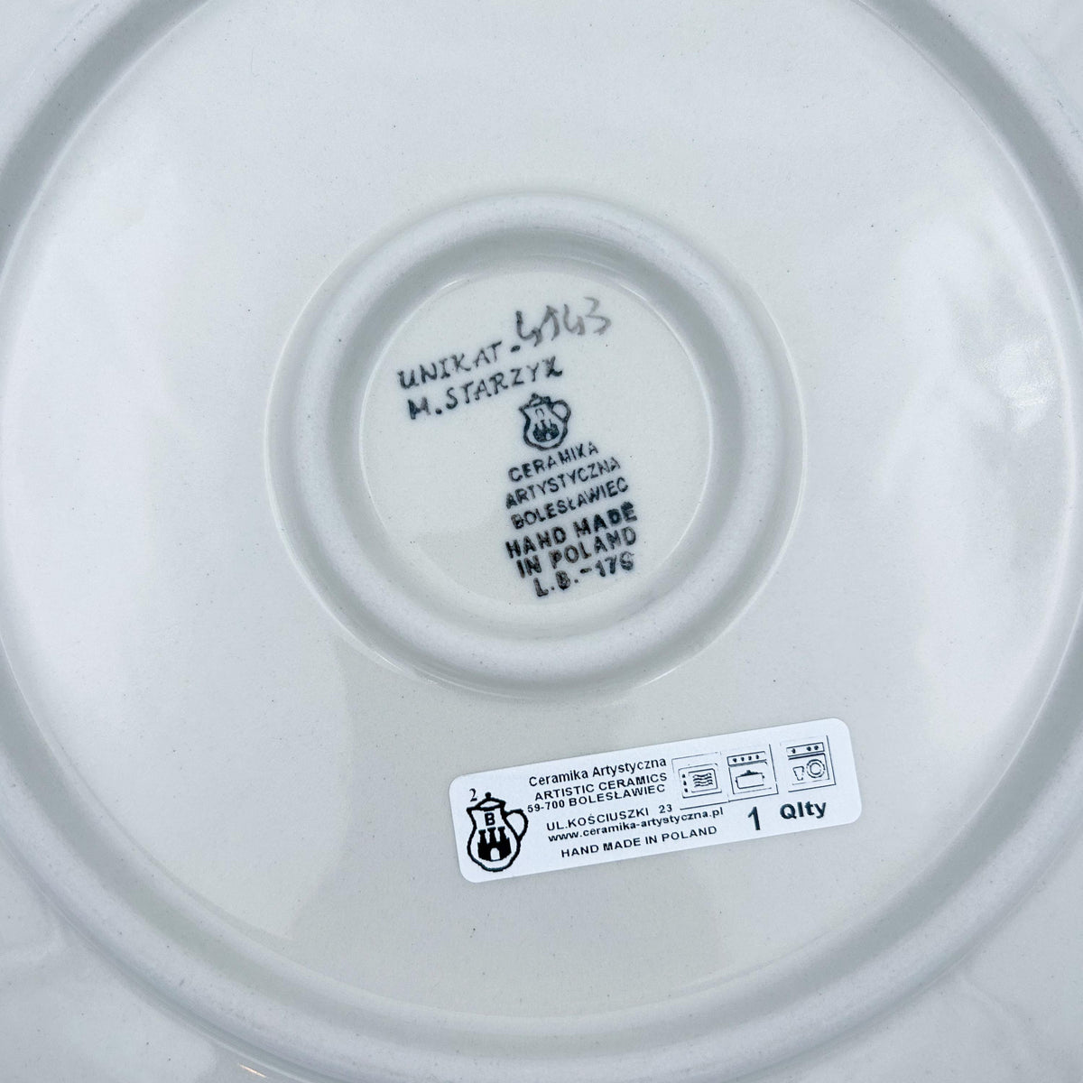 UNIKAT Deep Winter plate, bottom stamp signed M. Starzyk Ceramika Artystyczna Boleslawiec Unikat