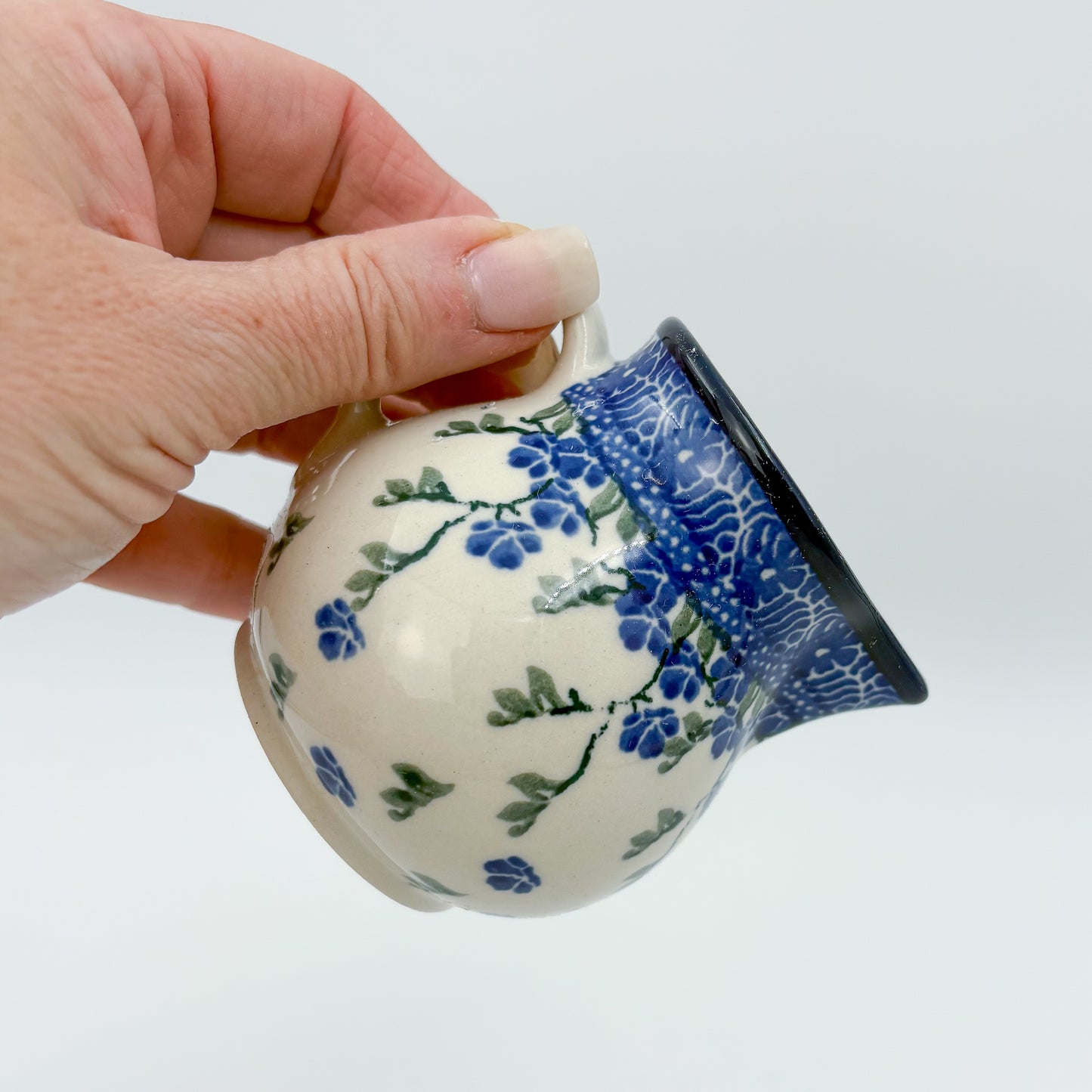 7 oz Creamer.  Baby Blue Bird Design