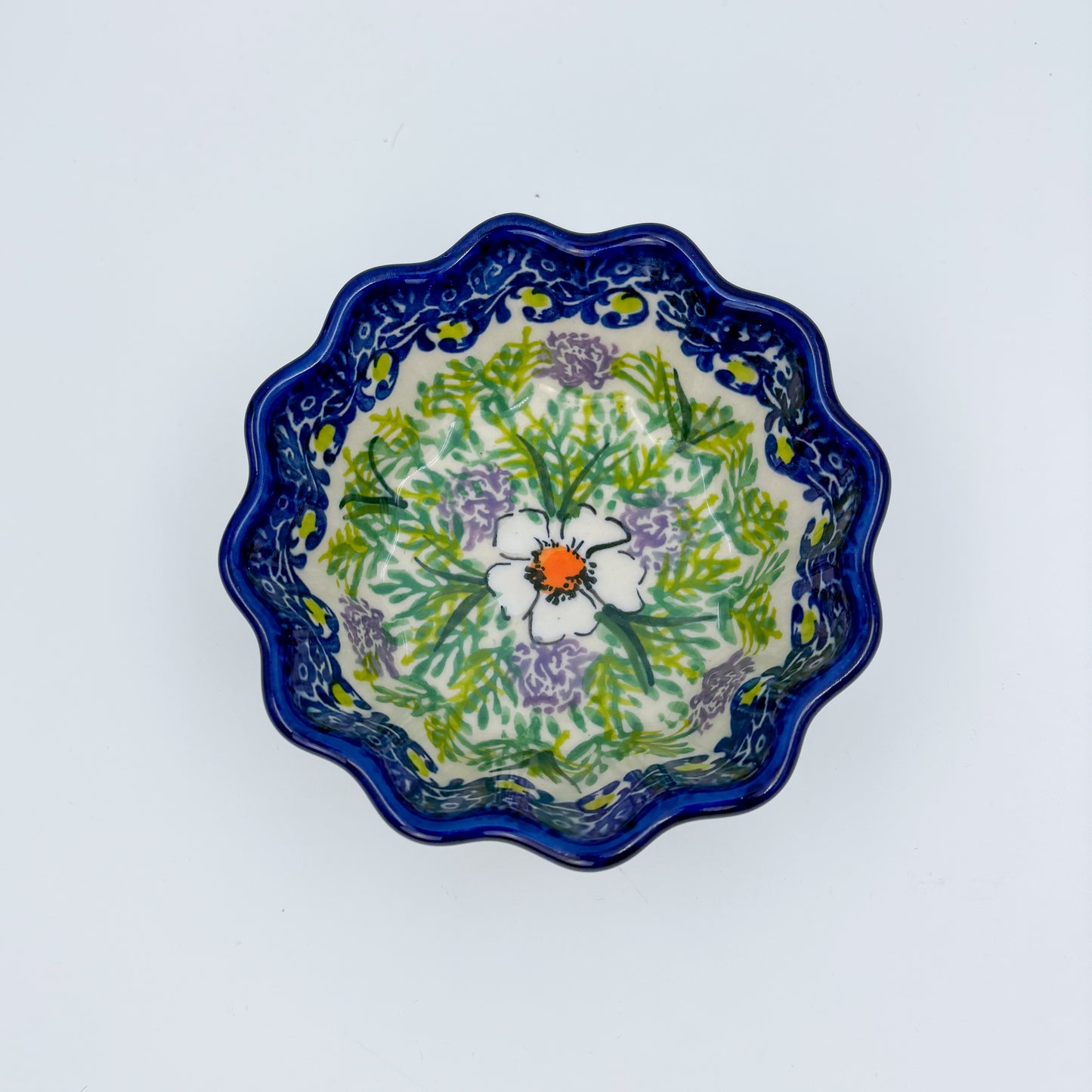 4” Small Babka Bowl.  Hand crafted Polish pottery stoneware:  Primrose Design