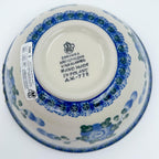 Bottom of Blue Poppies stacking bowl showing Ceramika Artystyczna Bolesławiec stamp