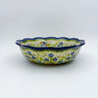 9" Wavy Bowl: UNIKAT Bluebell Meadow Design