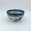 6.25” Deep Bowl.  Hand crafted Polish pottery stoneware:  Pansies In Bloom