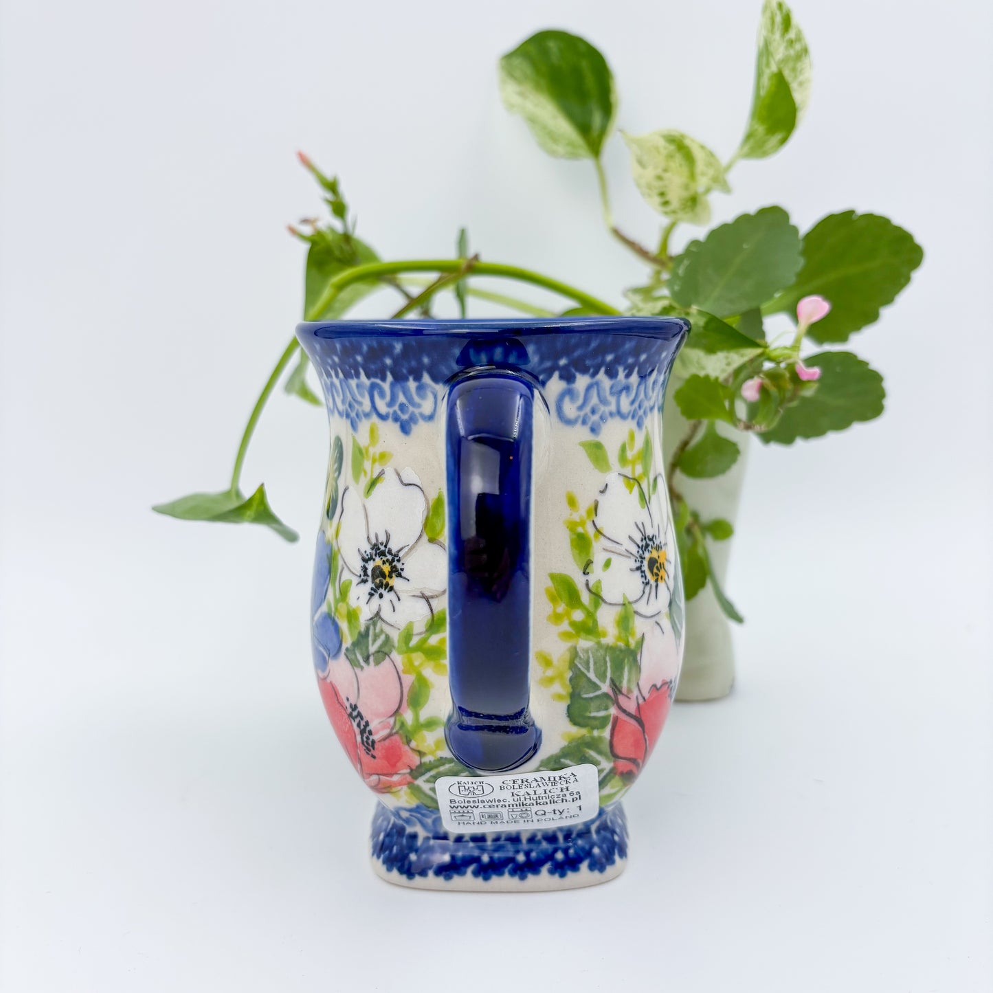 Tulip Mug 10oz. Handcrafted Polish pottery stoneware:  UNIKAT Garden Bouquet