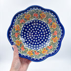 10” Fala Bowl.  Hand crafted Polish pottery stoneware:  UNIKAT Sunflower Meadow Design