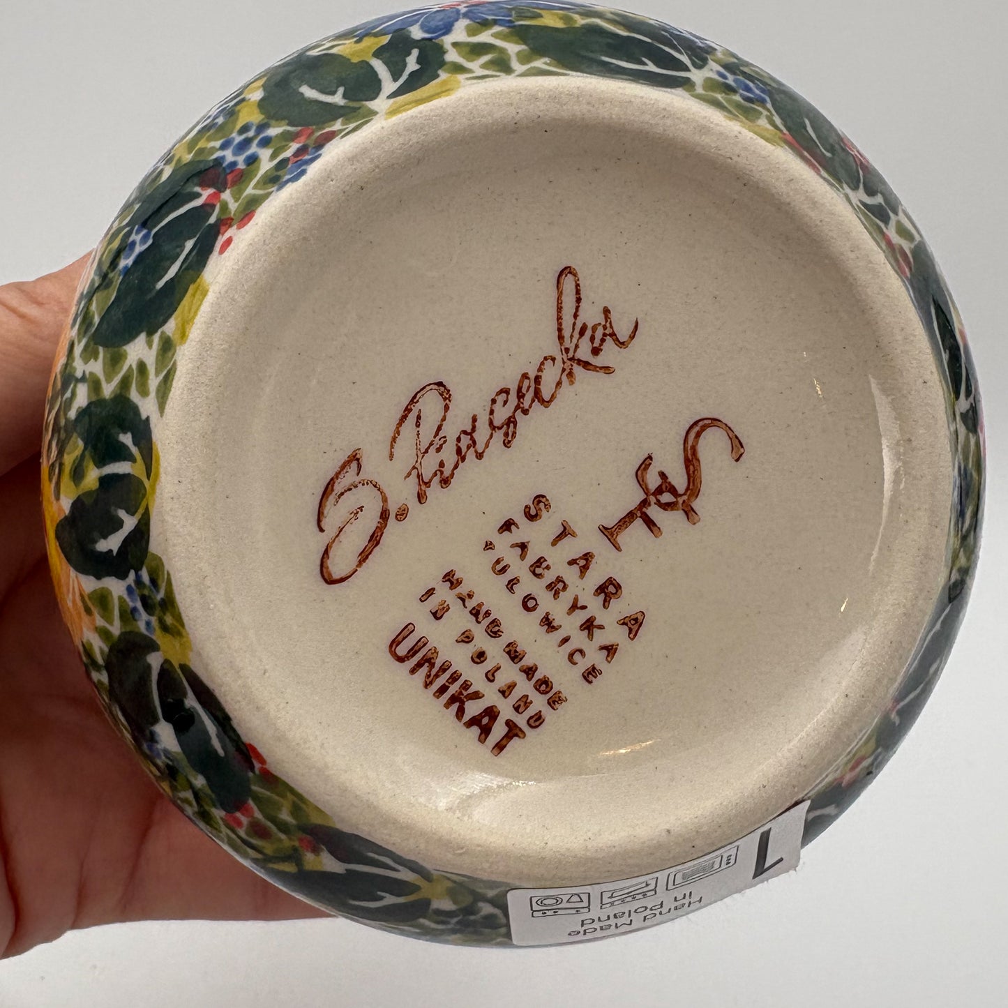 6oz. Sugar Bowl.  UNIKAT Wild Fern Bouquet Design