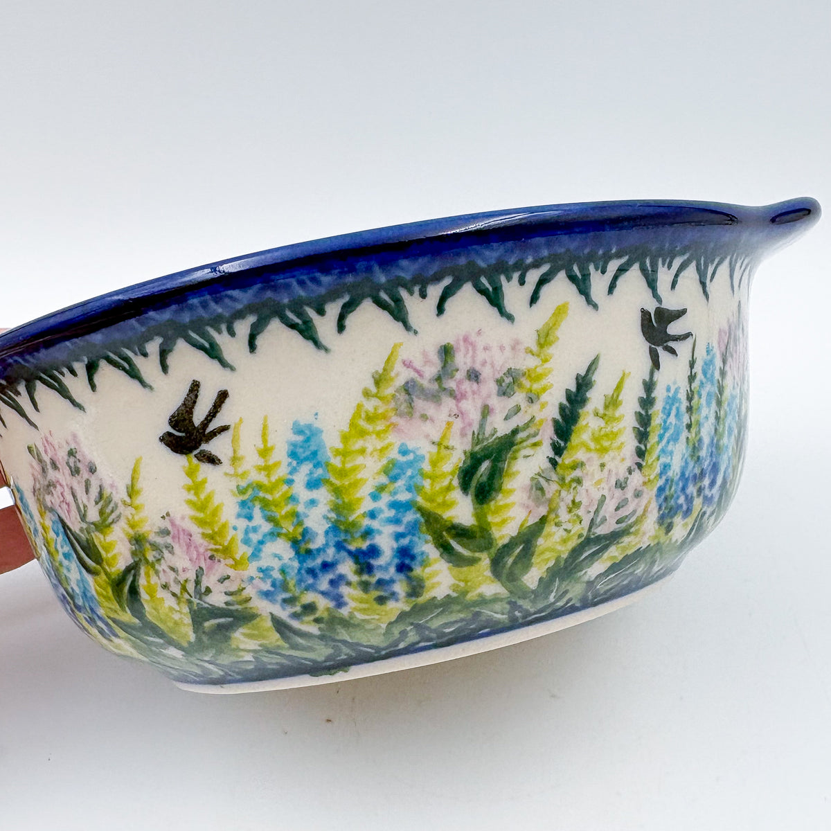 6" Baker with handles. Handmade in Poland.  UNIKAT Danda Bird Design