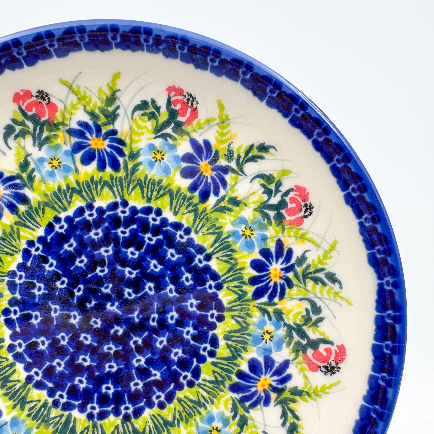 7.5” Plate.  Hand crafted Polish pottery stoneware: UNIKAT Meadow Breeze