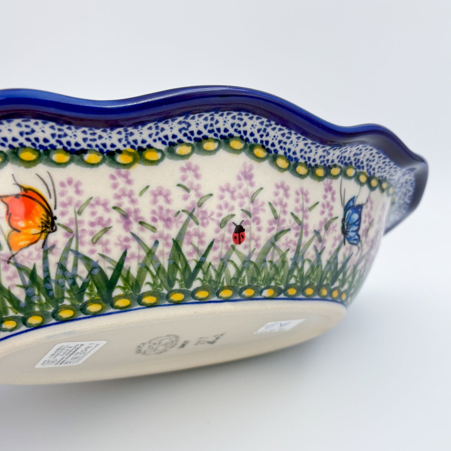 11" Oval Fala Platter  Hand crafted Polish pottery stoneware: UNIKAT Lavendar