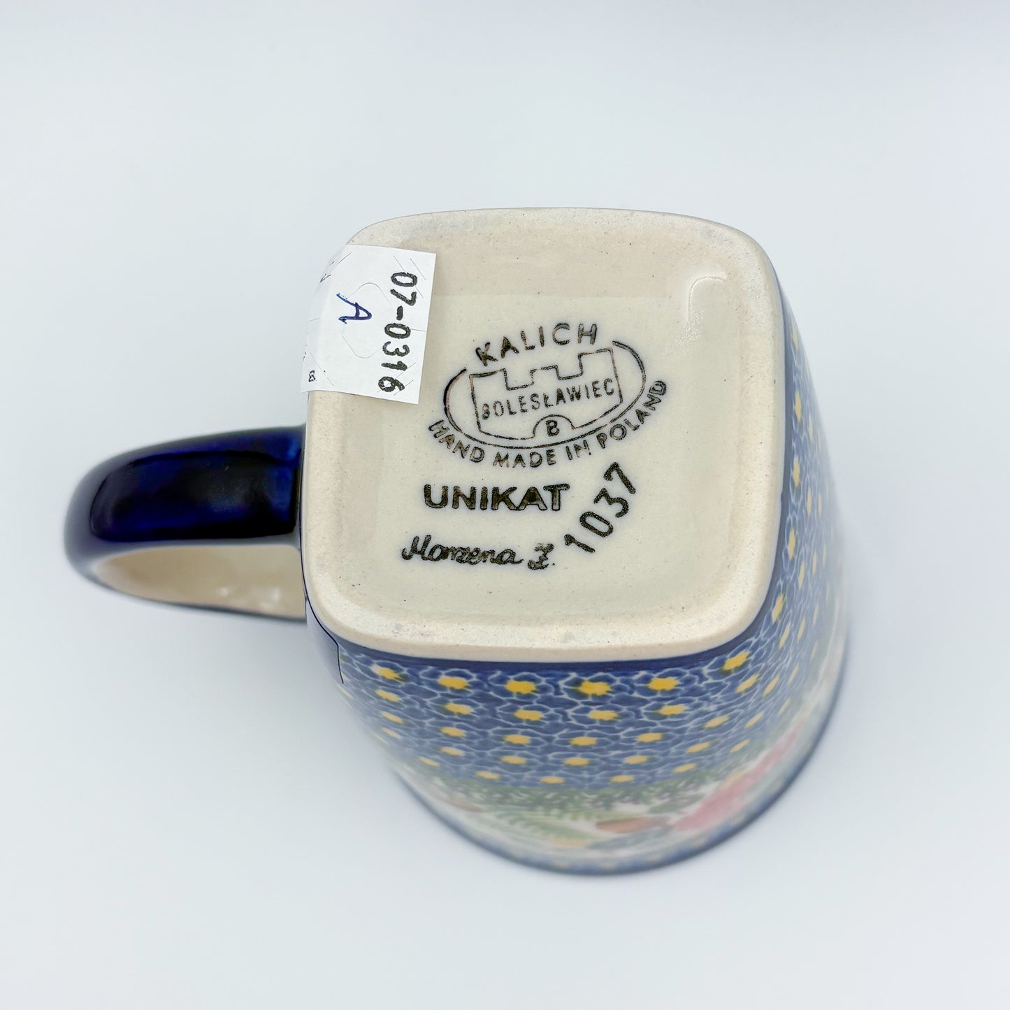 Mug XL 18oz. Handcrafted Polish pottery stoneware:  UNIKAT Foxy Trails