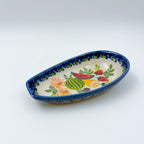 Spoon Rest 5”.  Handmade Polish pottery.  UNIKAT Fruit Basket