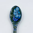Spoon Lg 8”.  Handmade Polish pottery. UNIKAT Wildflower Blue Design