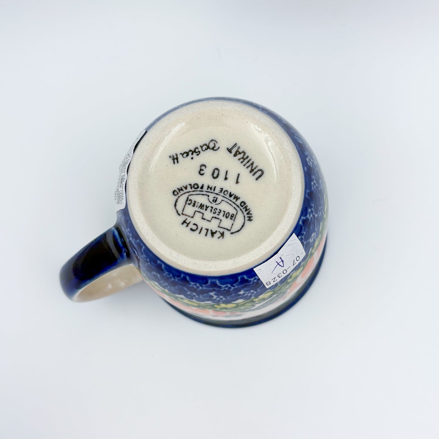 14 oz Viking Mug. Handcrafted Polish pottery stoneware:  UNIKAT Hedgehog and Pumpkins