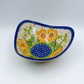 Orange Poppy 3-point bowl on white background, front view