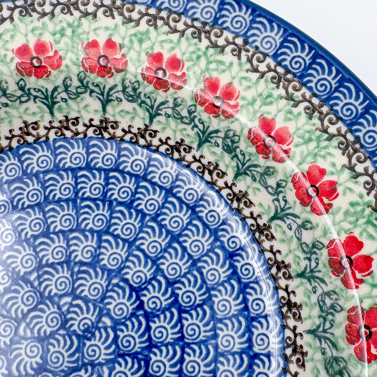9”  Pasta Bowl.  Hand crafted Polish pottery stoneware: UNIKAT Maraschino Design