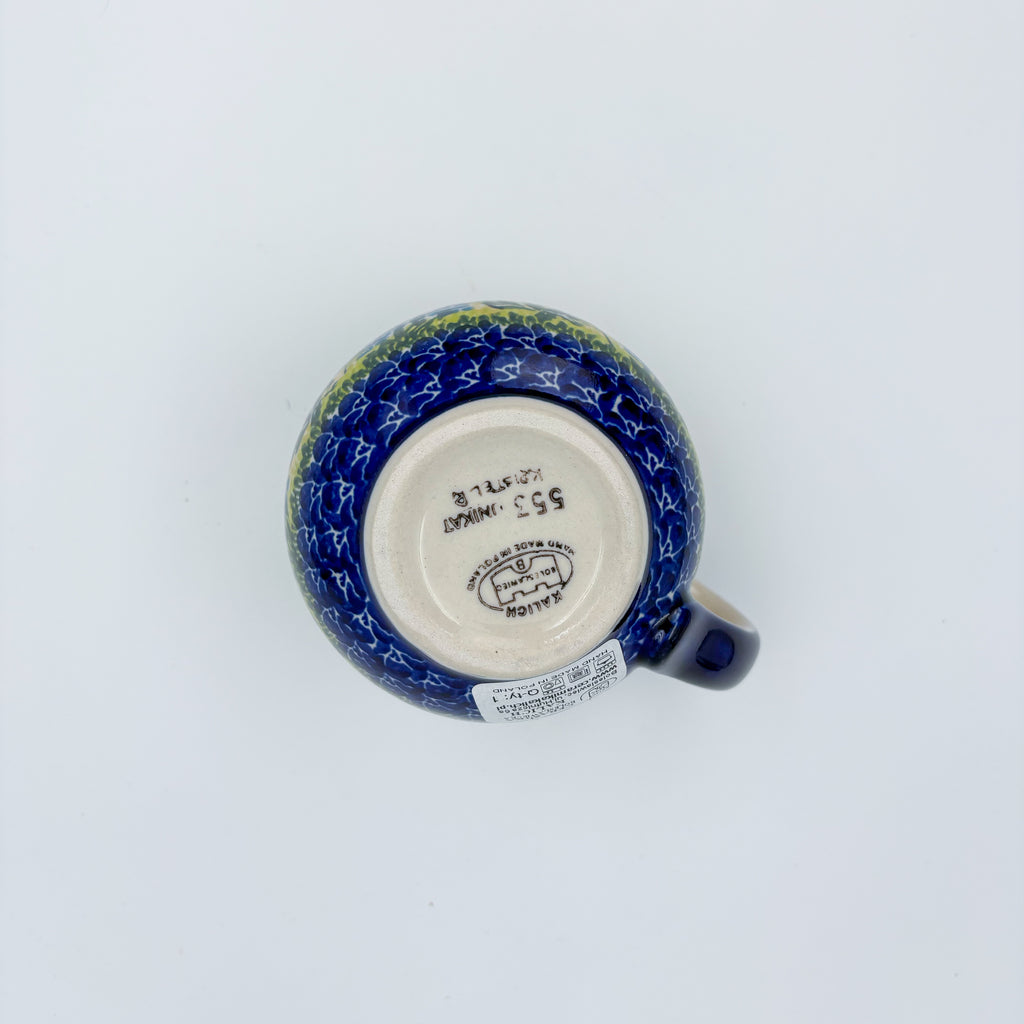 10 oz Bubble Mug. Handcrafted Polish pottery stoneware:  UNIKAT Bluebell Meadow